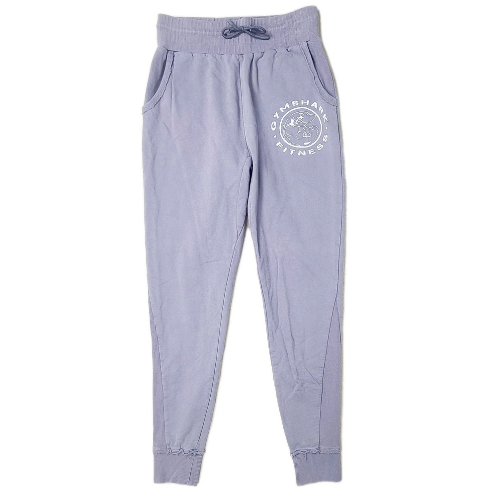 Gymshark Jogger Pants S Purple French Terry Spell-Out Pull-On Fitness Bottoms
